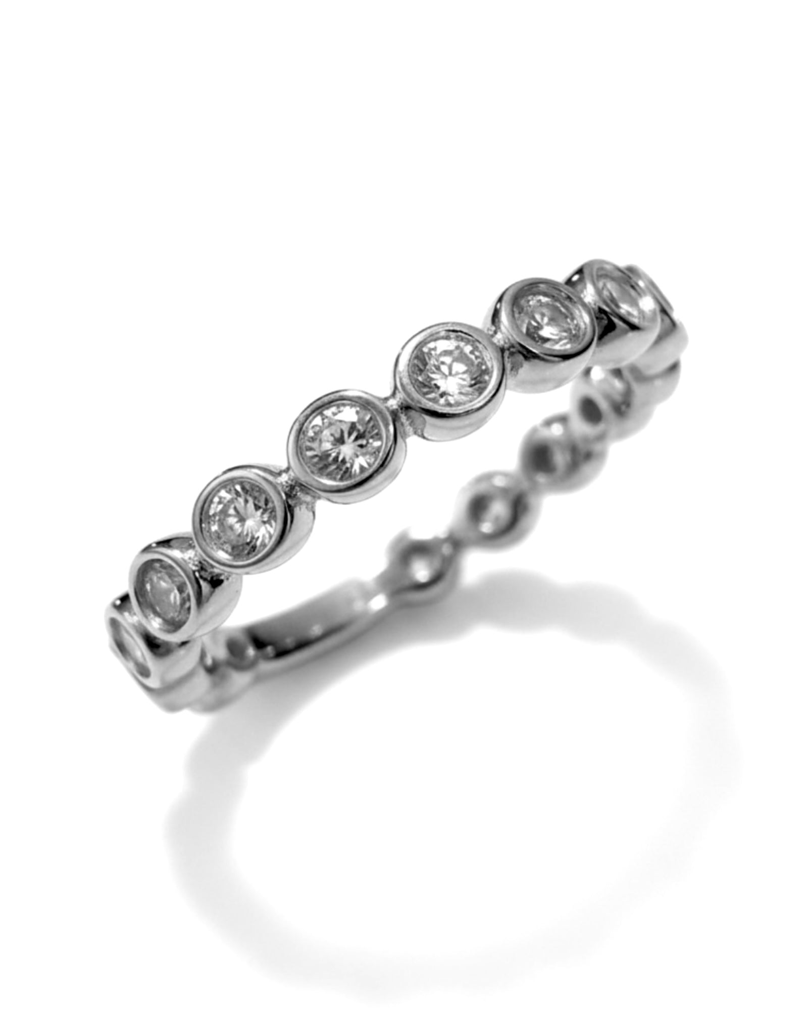 Silver Beaded Ring with Sparkle