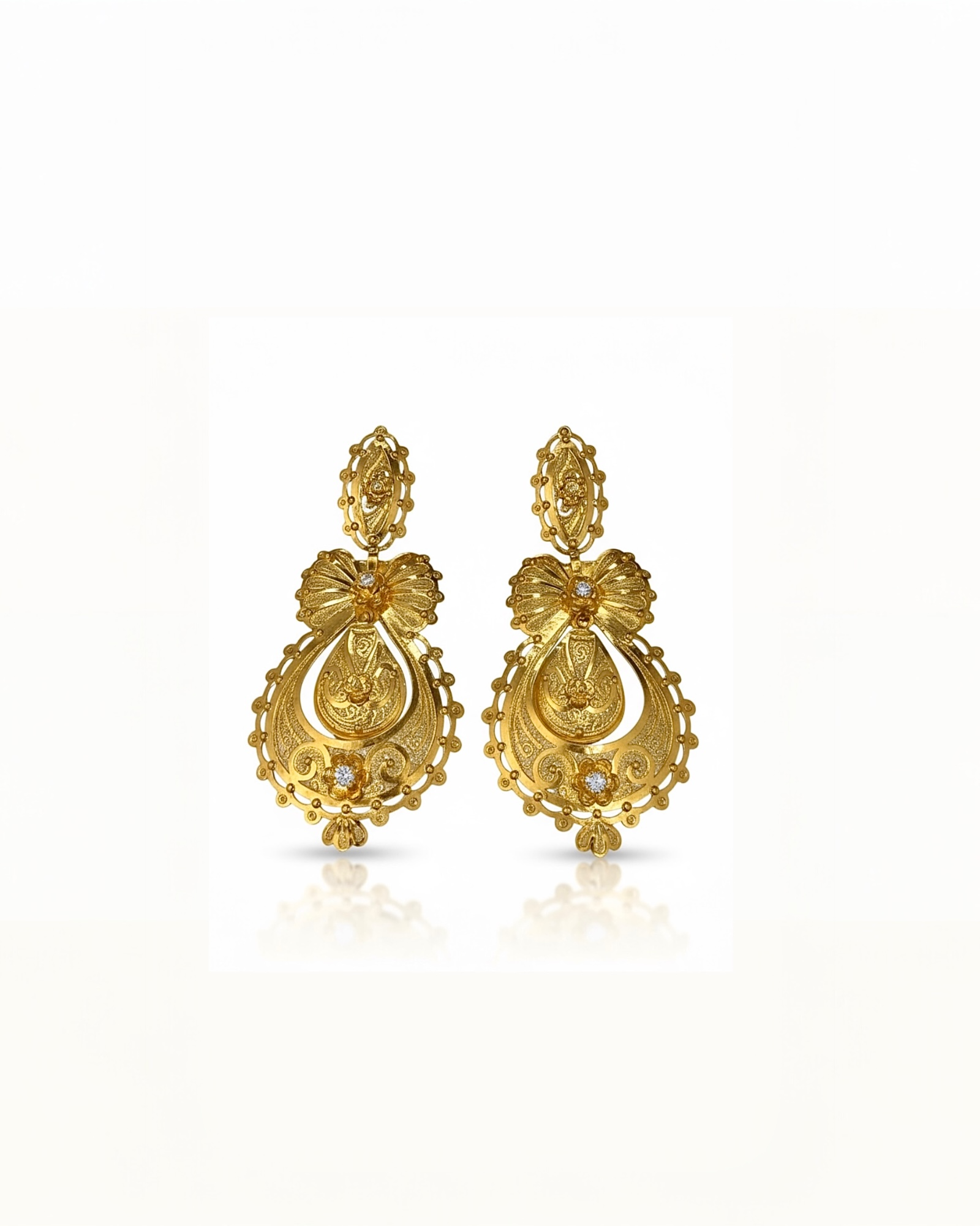 Filigree Princess Earrings in Gold-Plated Silver
