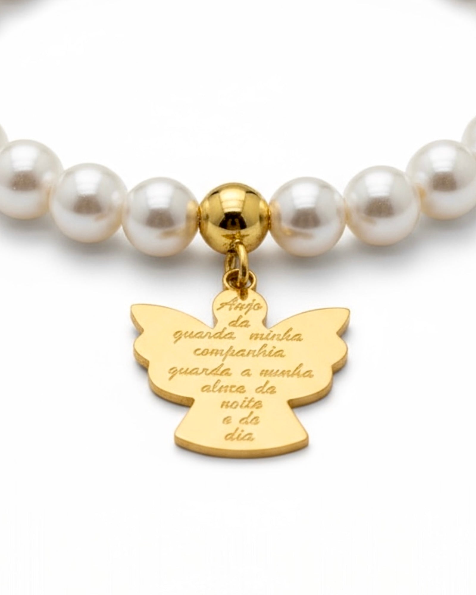 Pulseira Anjo da Guarda em Prata Dourada