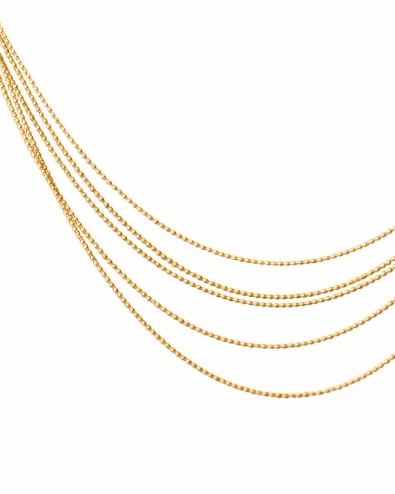 Colar Degradê com Malha Esfera em Prata Dourada