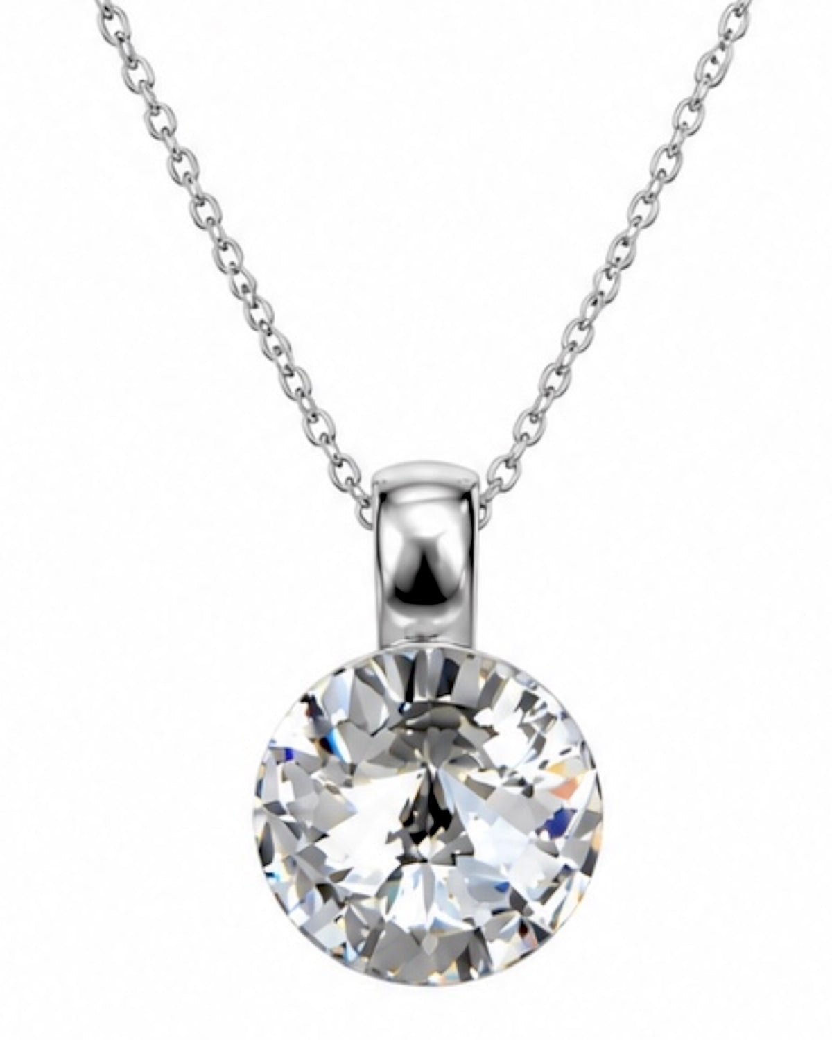 Silver Solitaire Necklace