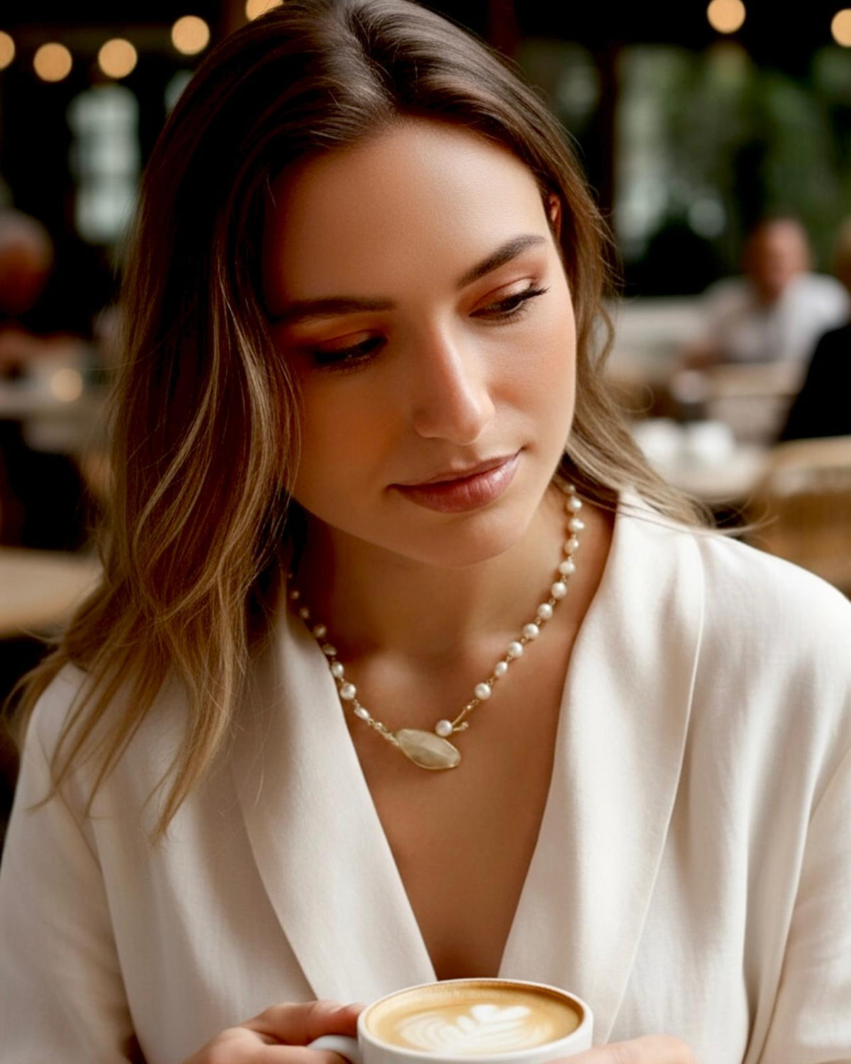 Necklace with Pearls in Gold-Plated Silver