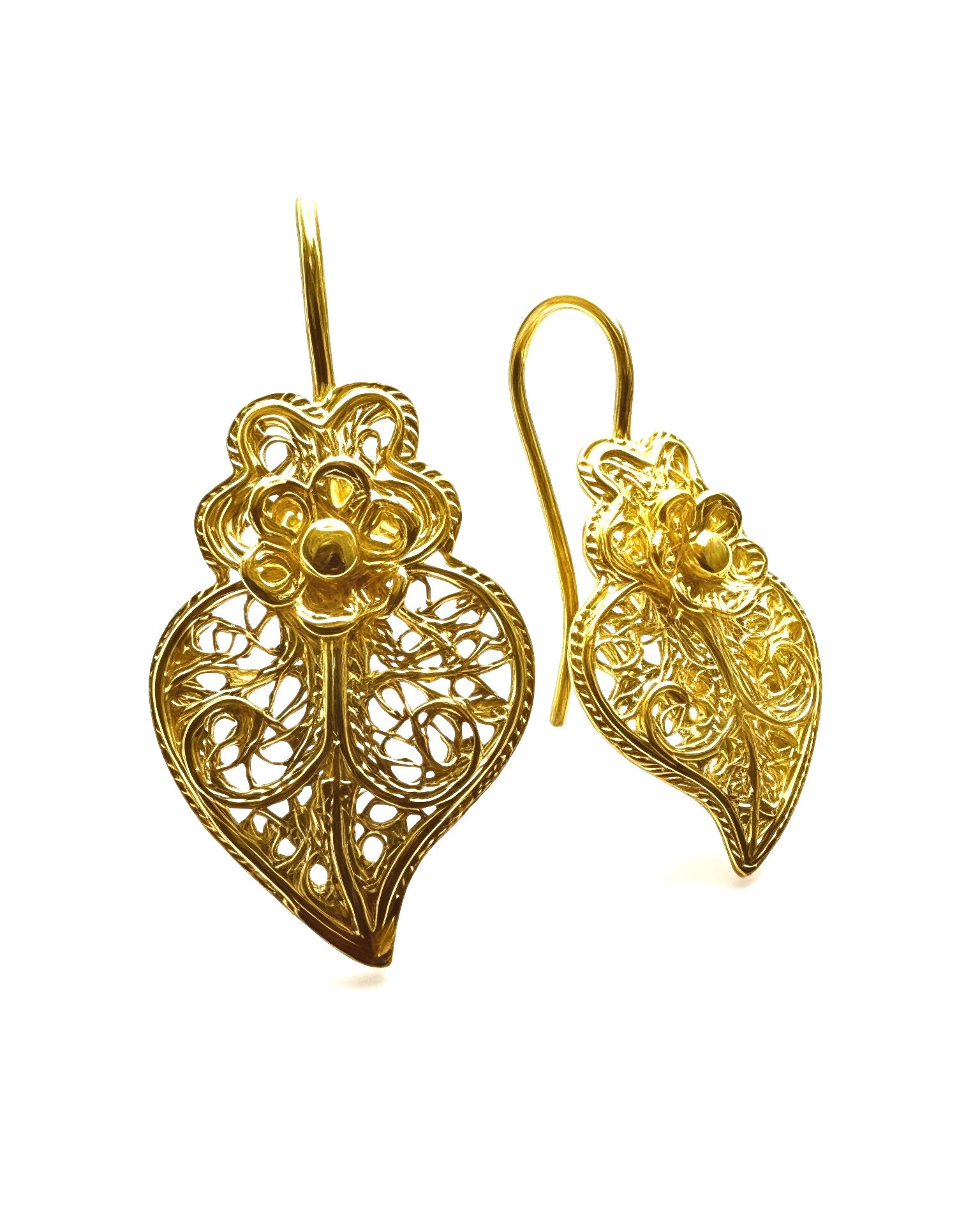 Viana Heart Earrings in Gold Plated Silver
