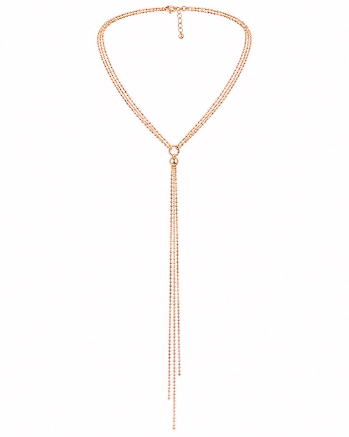 Long Necklace with Front-Wearing Chain in Rose Silver - Customizable
