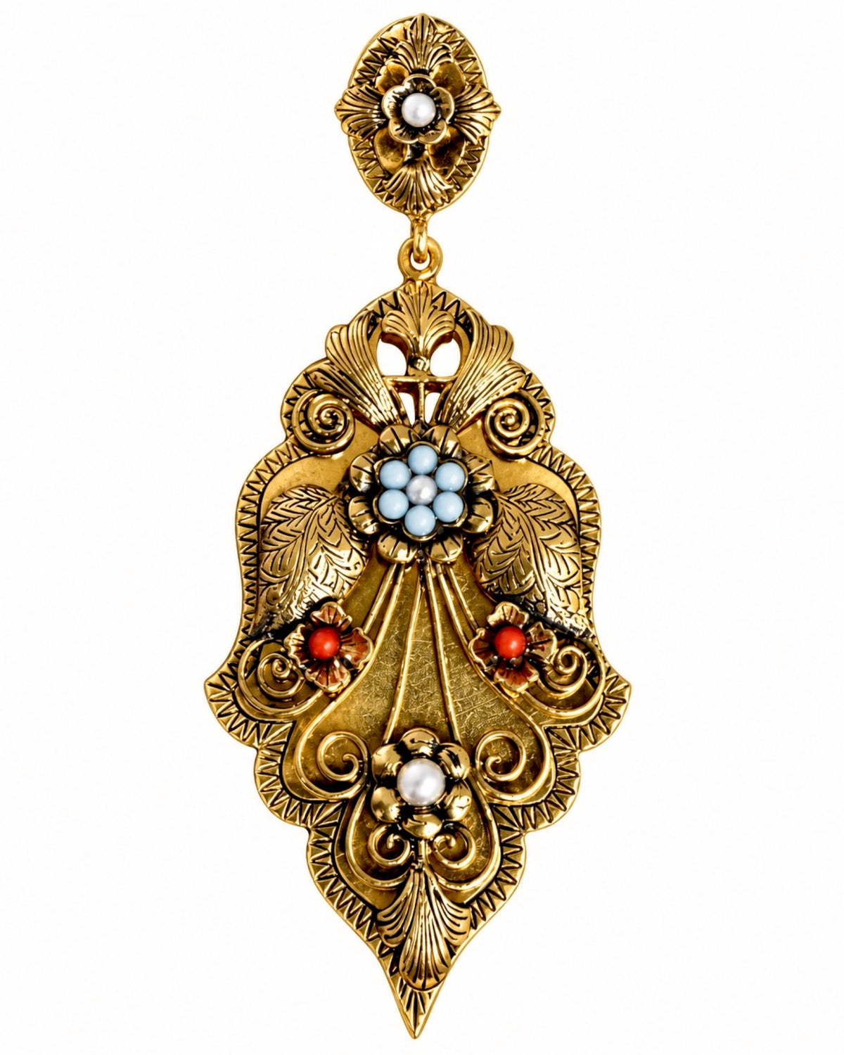 Silver-plated Gramalheira Medal with Colored Stones