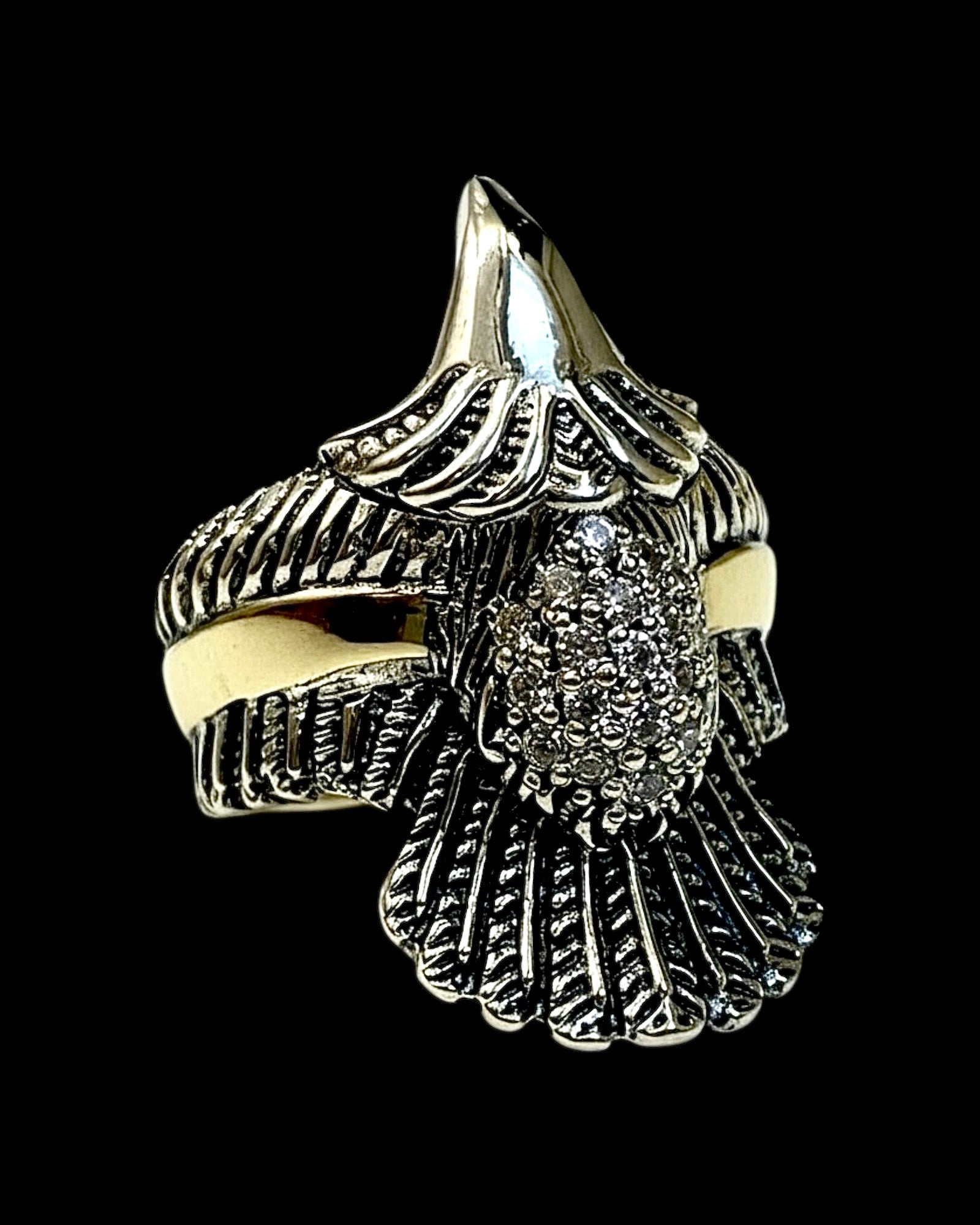 Anel Fenix em Prata e Ouro