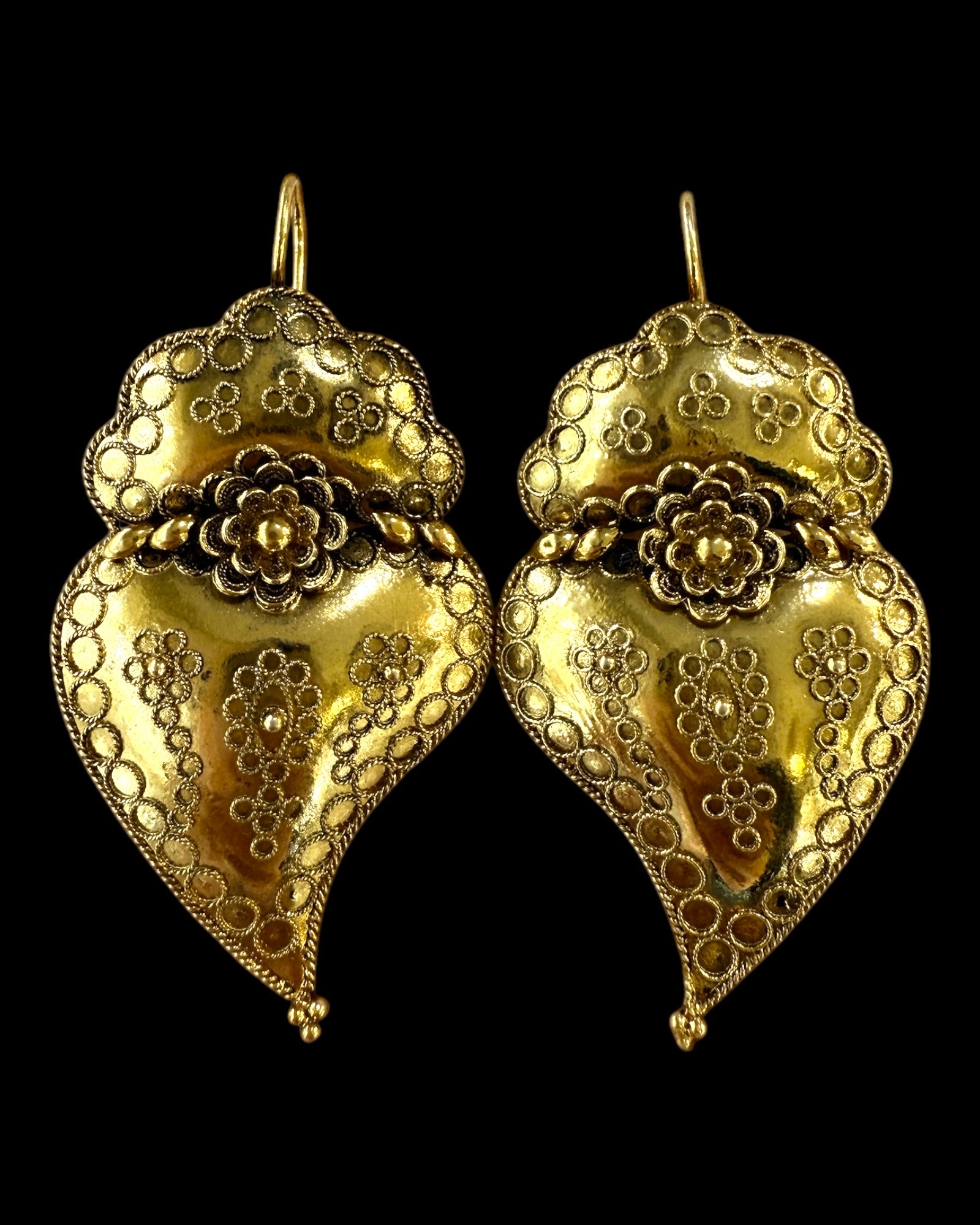 Viana Heart Earrings in Gold Plated Silver