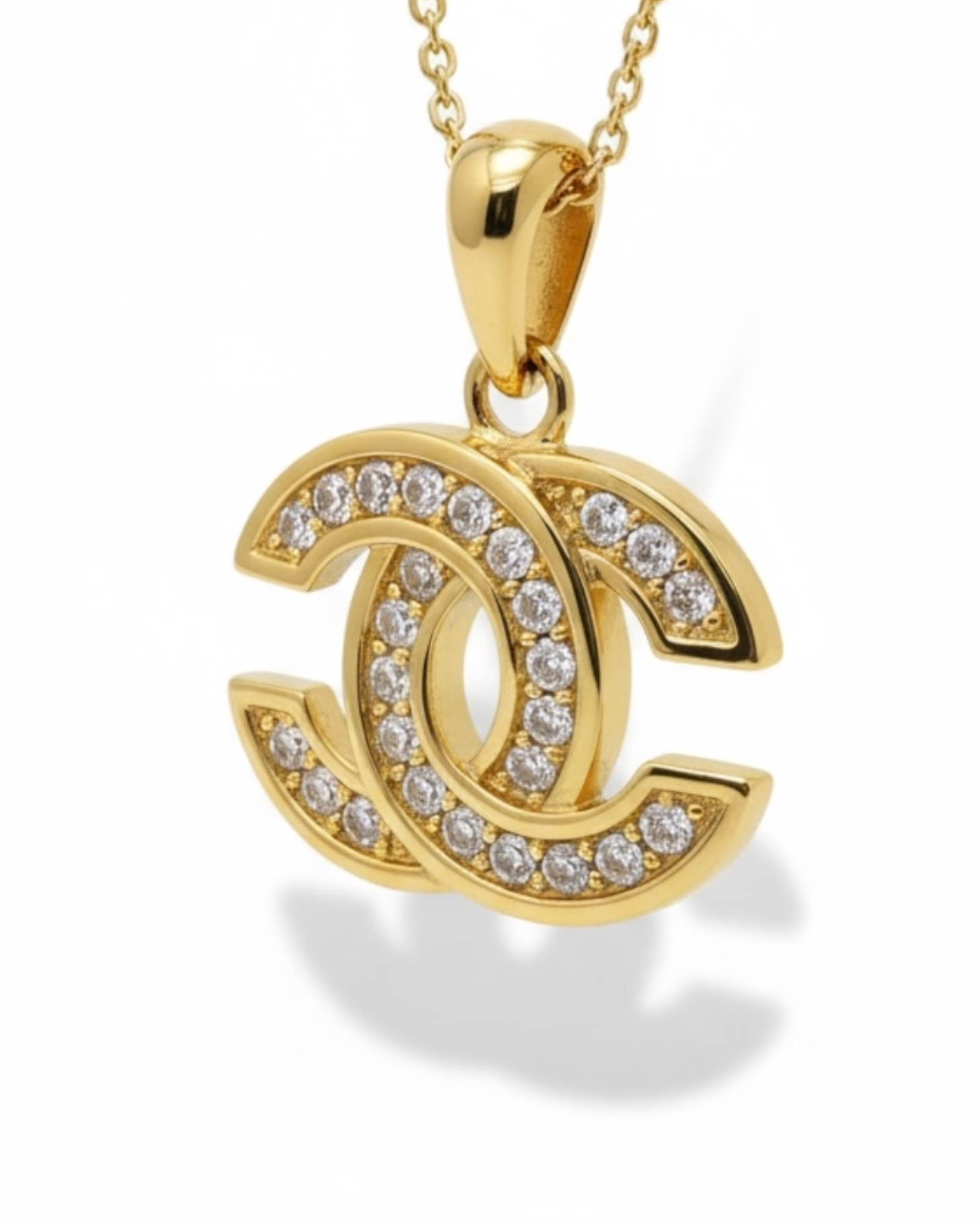 Gold-plated silver charm necklace