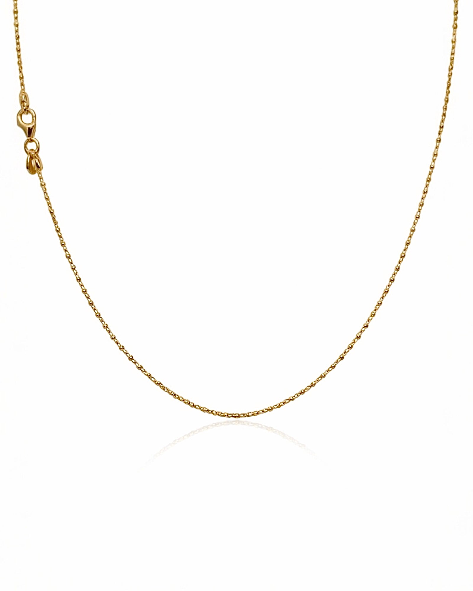 Colar Simples Bolinhas em Prata Dourada - 80cm
