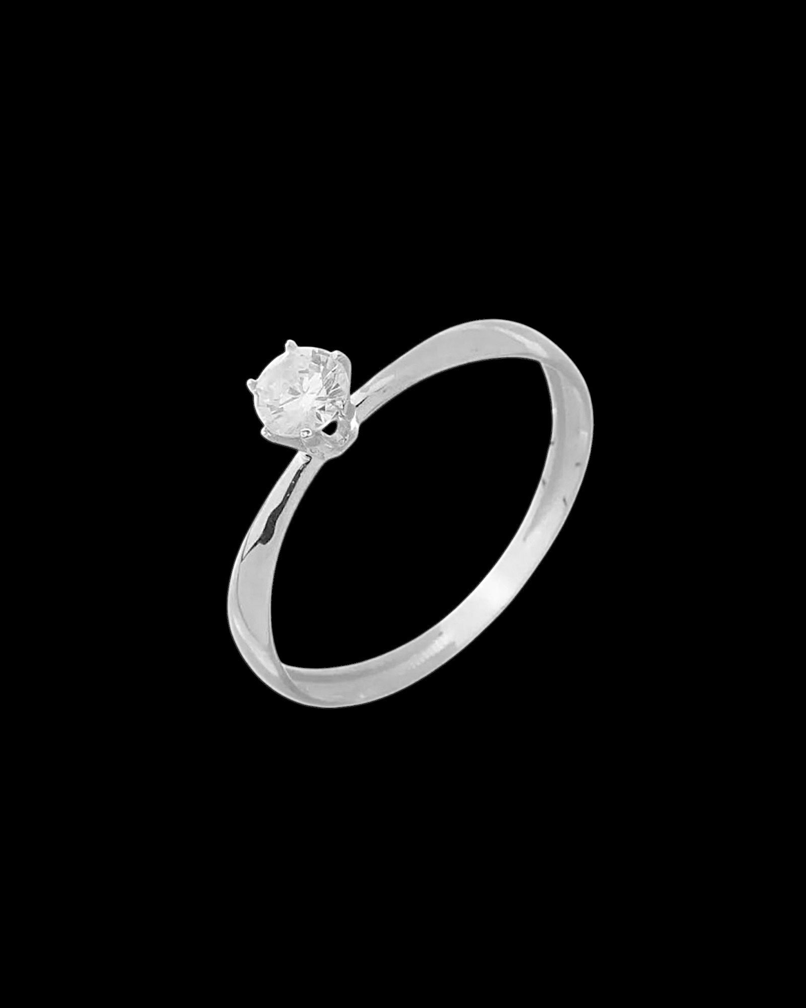 Silver Solitaire Ring