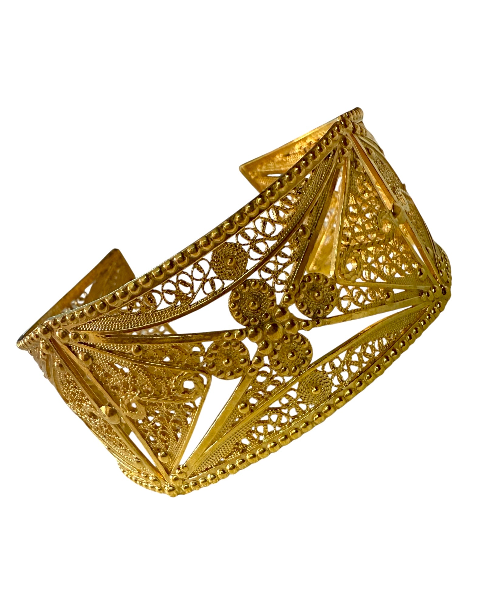 Pulseira Escrava em Filigrana e Prata Dourada