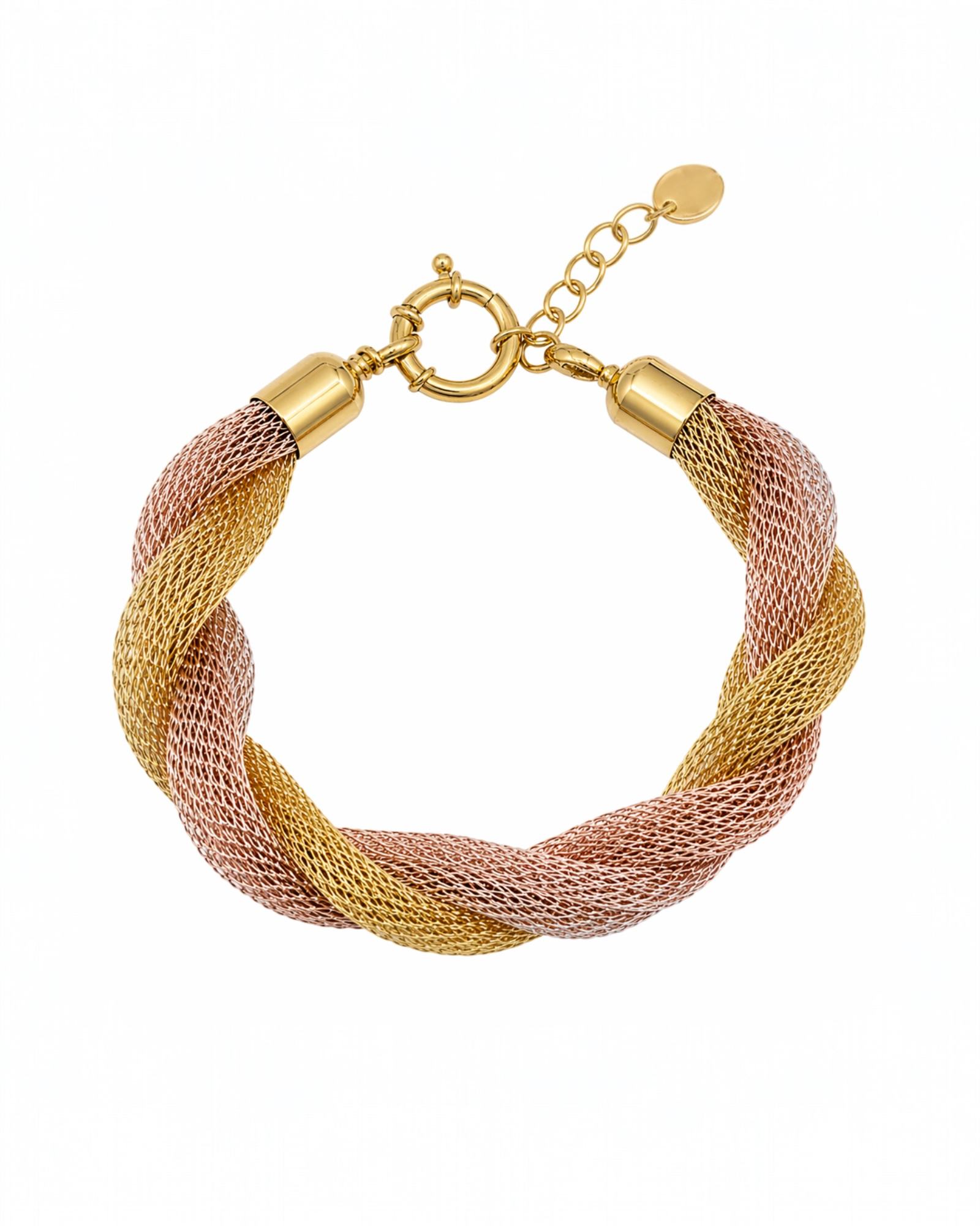 Pulseira Malha  Entrelaçada em Prata