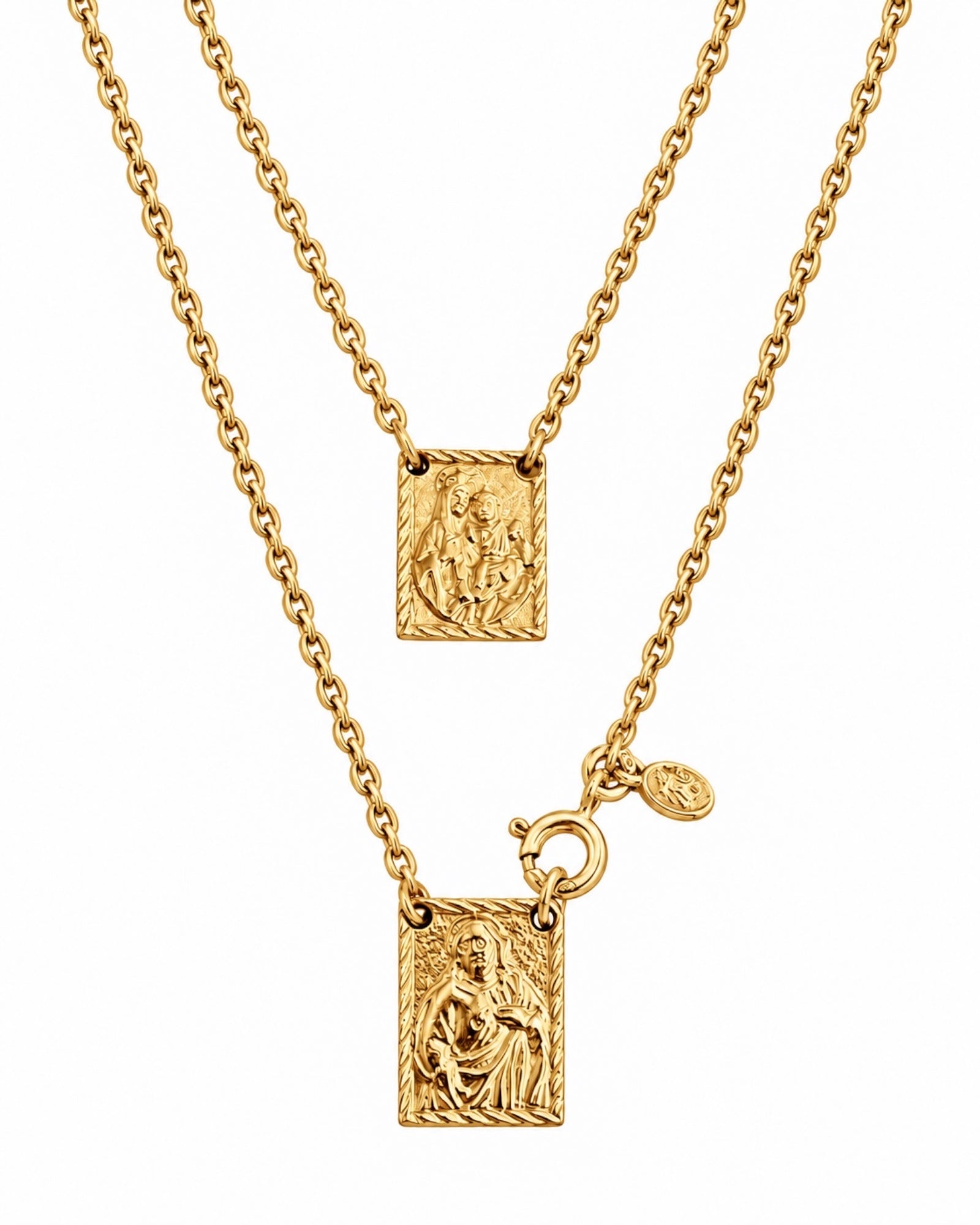 M- Traditional Mesh Scapular in Gold Plated Silver