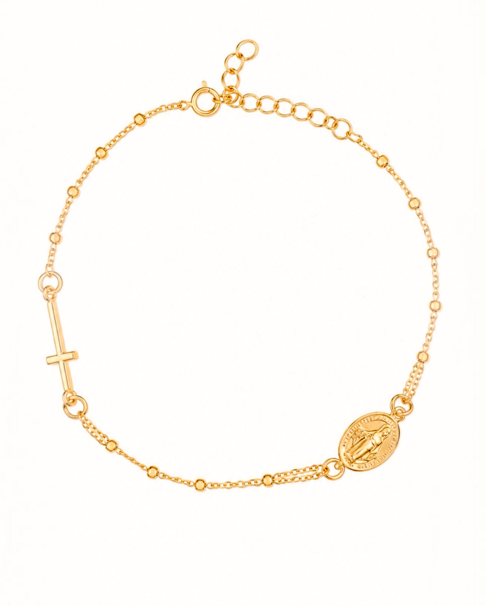 Pulseira Nossa Senhora Milagrosa em Prata Dourada