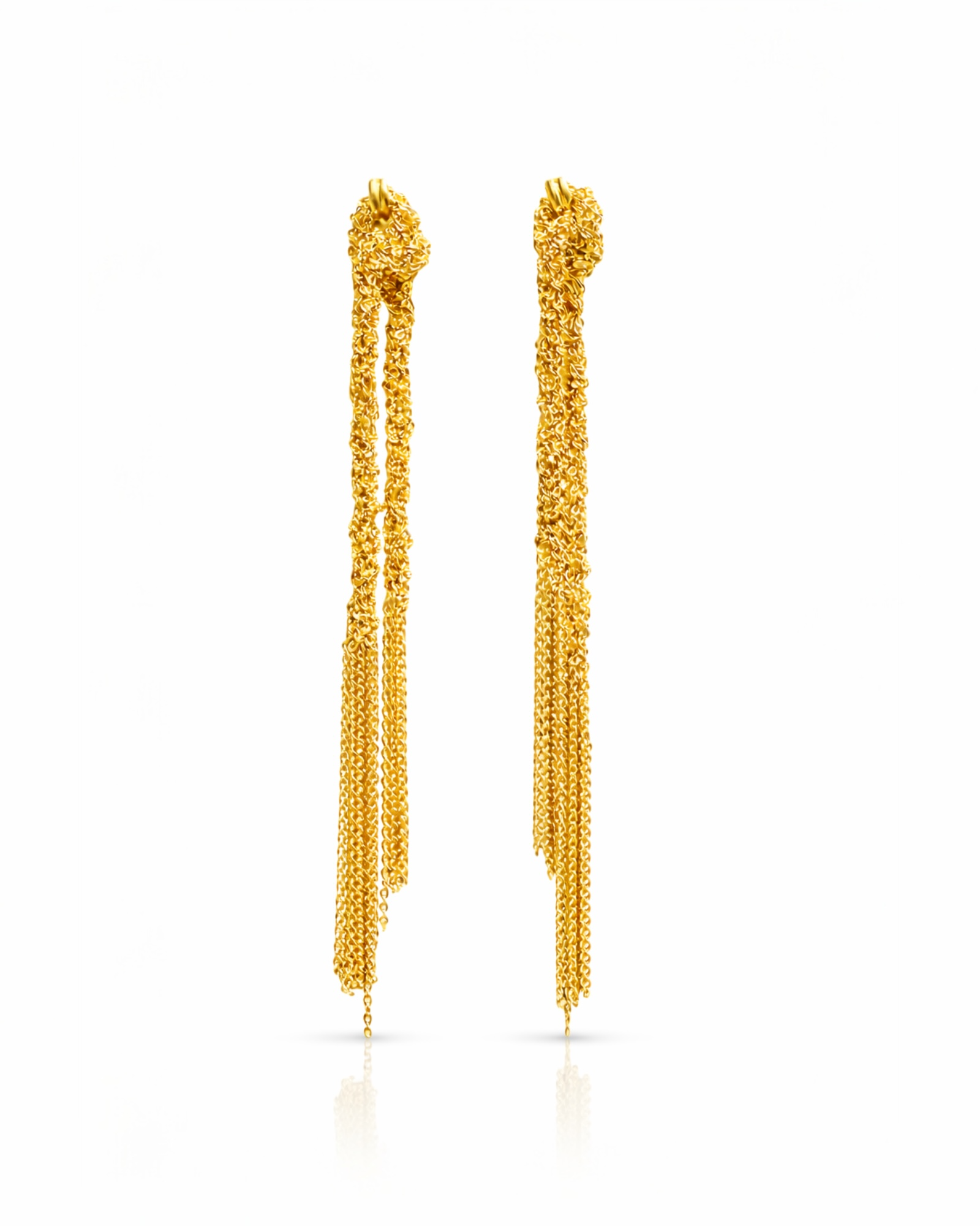 Brincos Nó em Prata Dourada