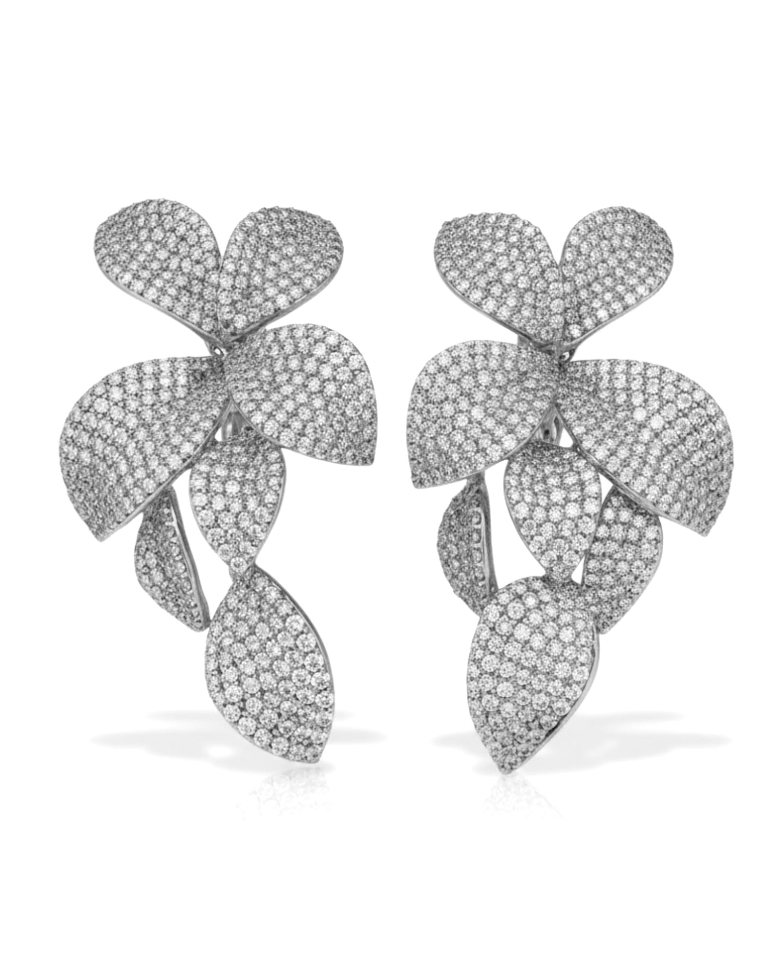 Brincos Pétalas em Prata