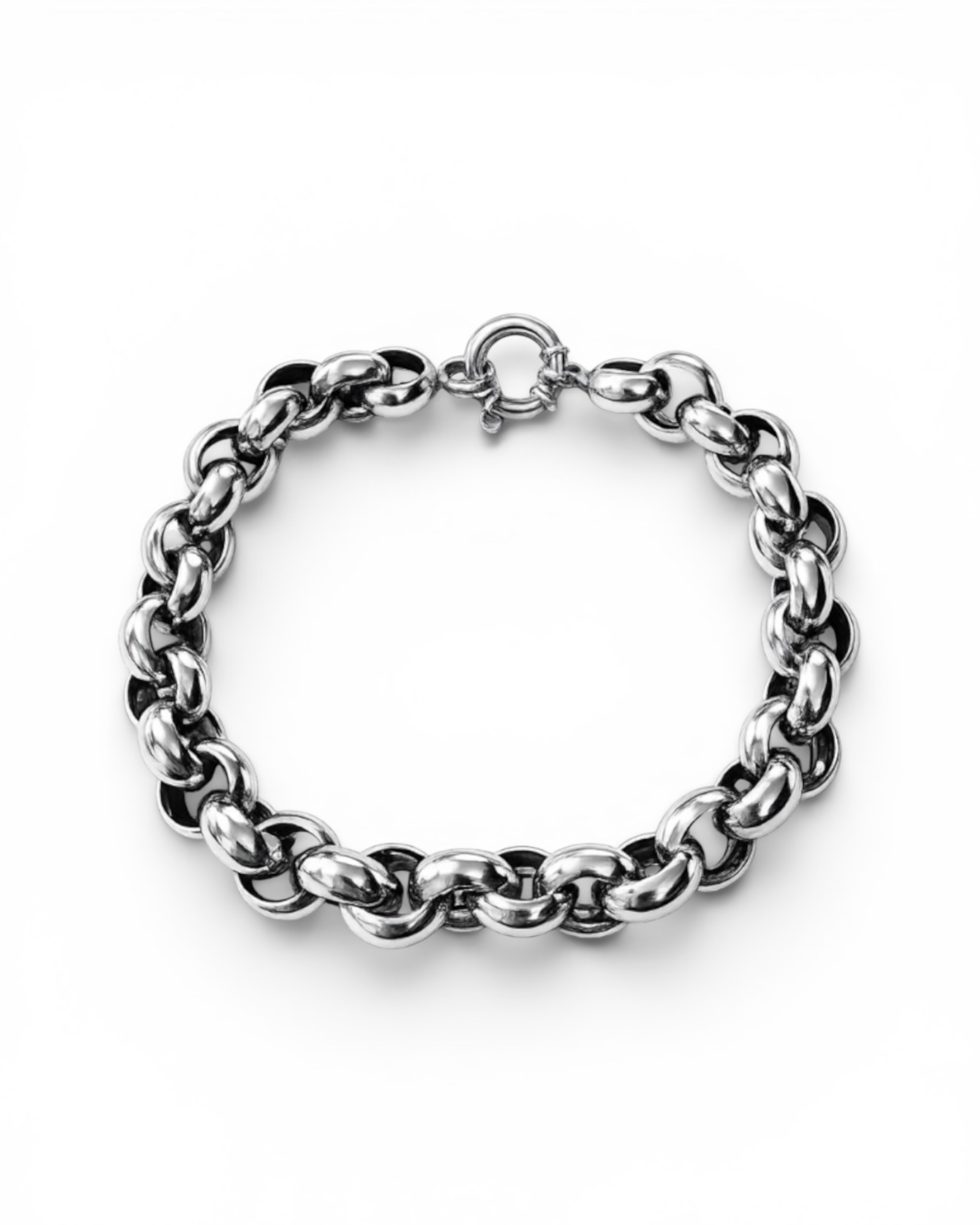 Pulseira Elos Redondos em Prata