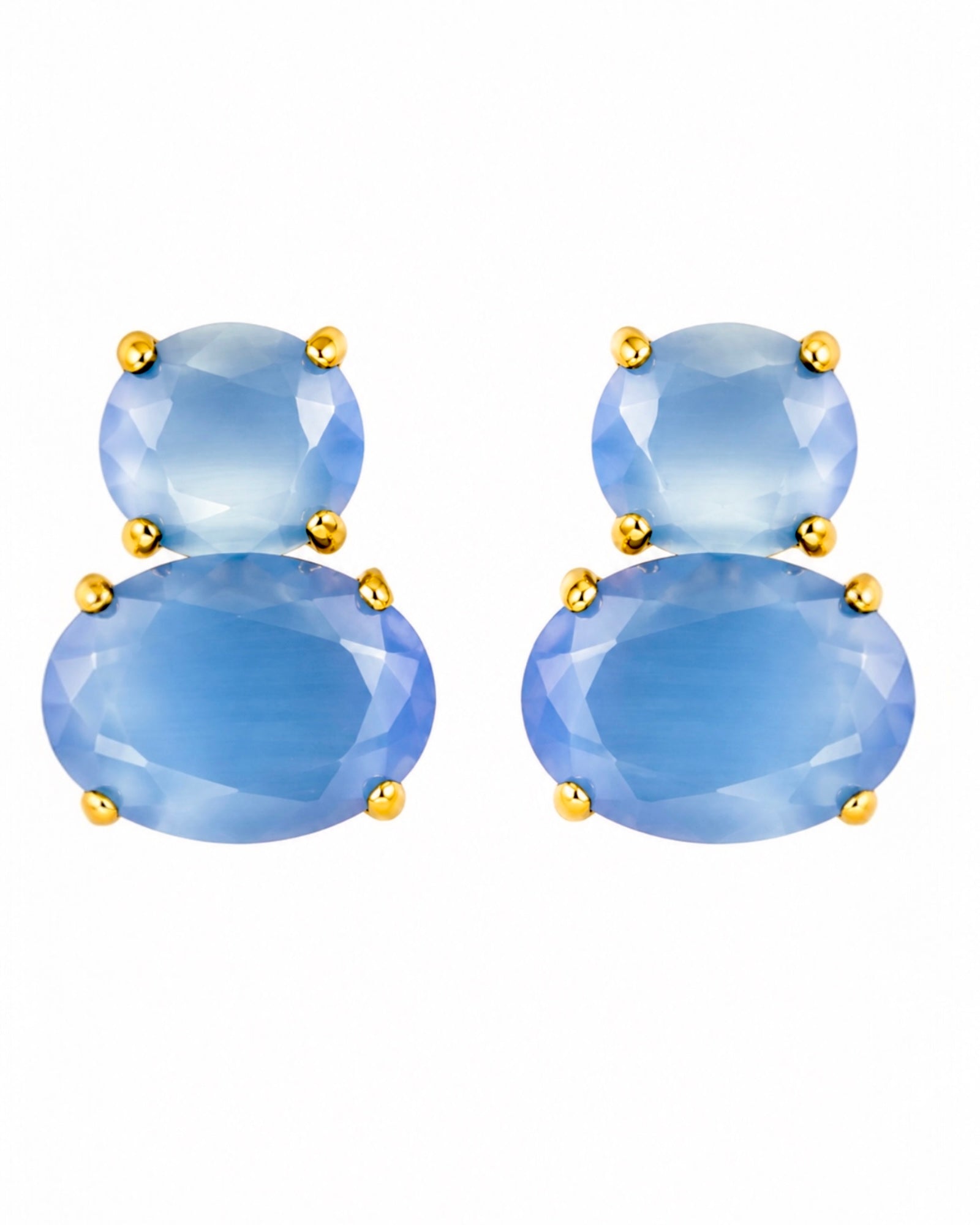 Blue Stone Earrings in Silver