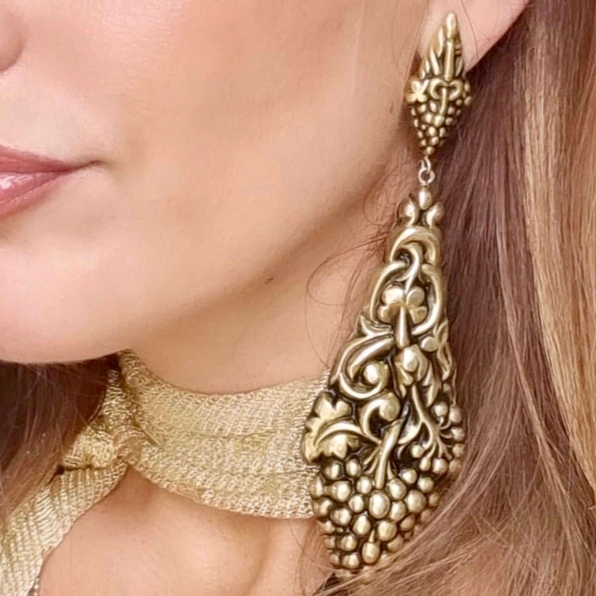 Baroque Earrings in Gold Plated Silver