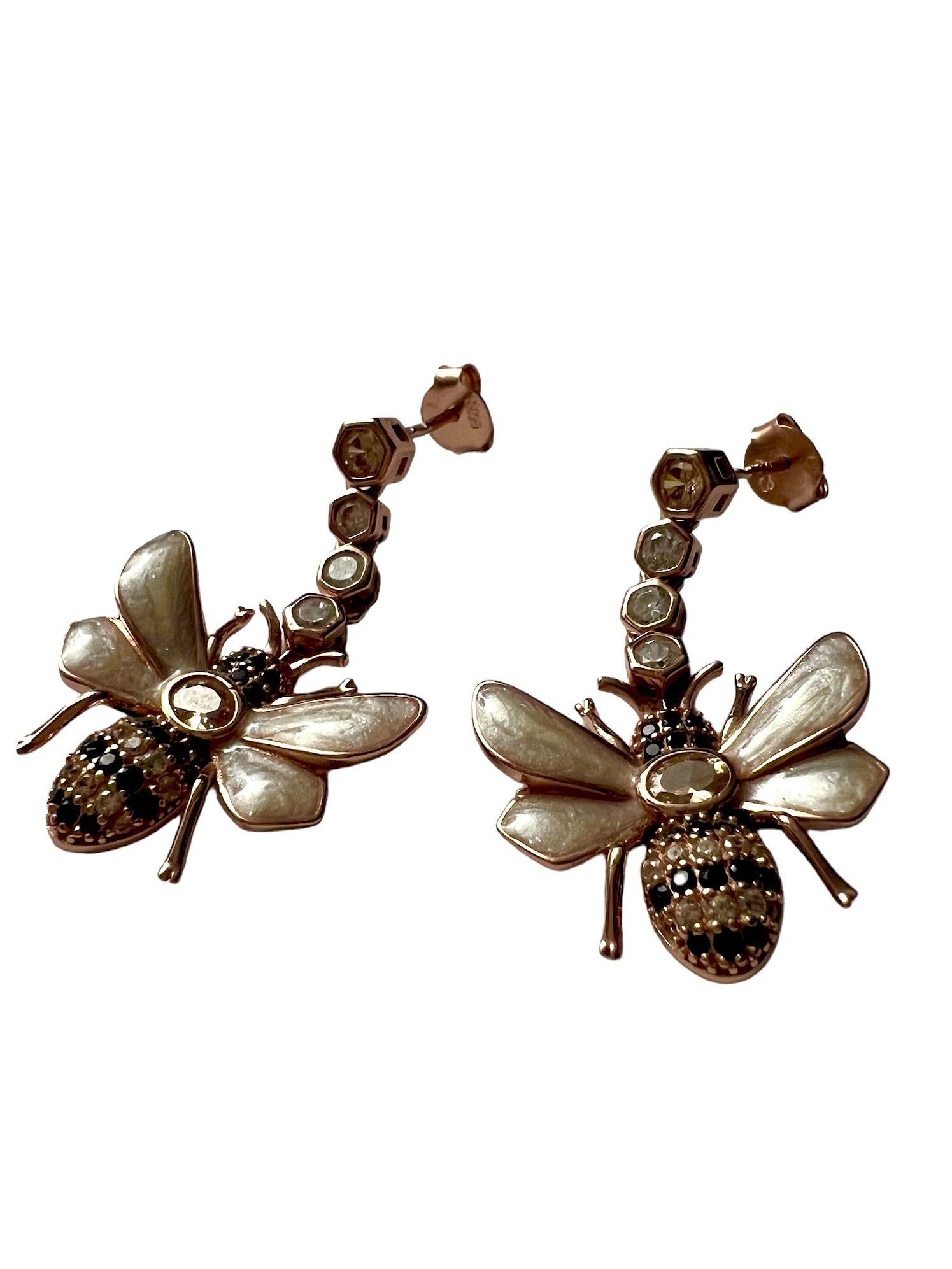 Silver Bee Earrings