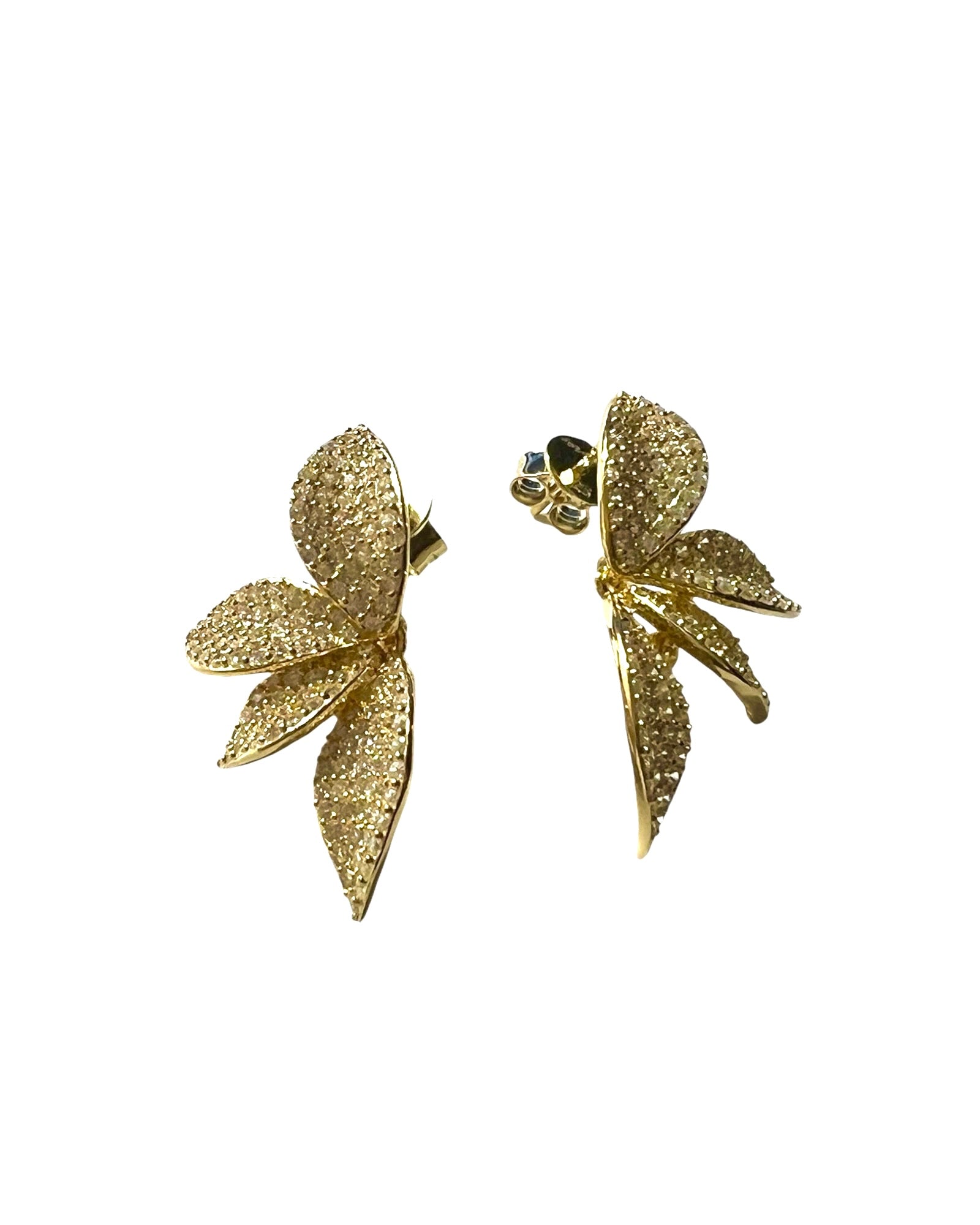 Half Petal Earrings in Gold Plated Silver