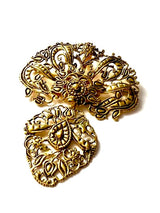 Alfinete / Medalha Laça em Filigrana de Prata Dourada