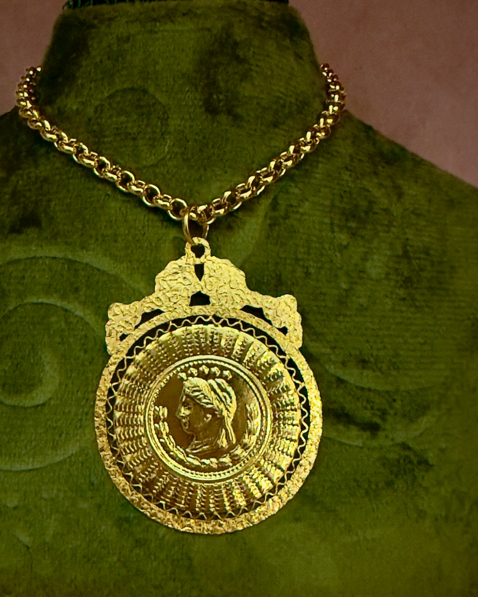 Libra Image Medal in Gold Plated Silver