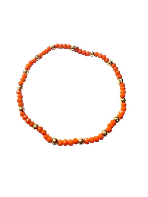 Pulseira Laranja com Prata Dourada