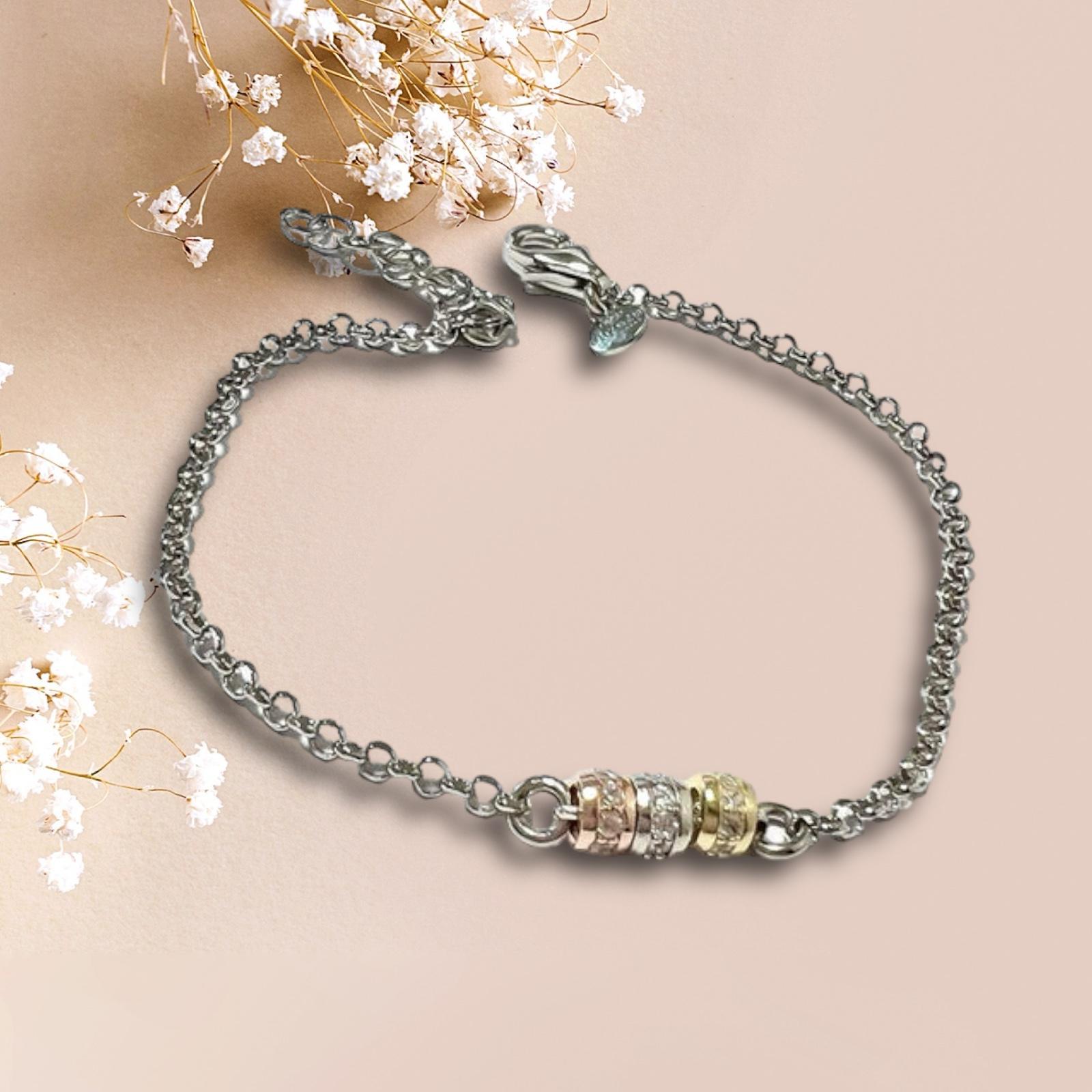 Sparkle Bracelet in Silver, Gold Silver and Rose Silver