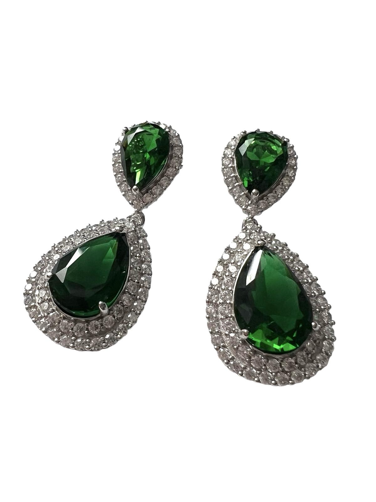 Green Drop Earrings