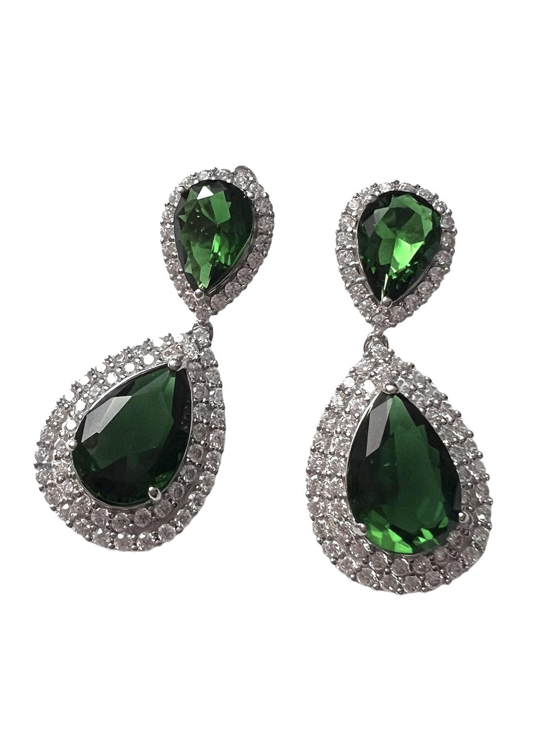 Green Drop Earrings