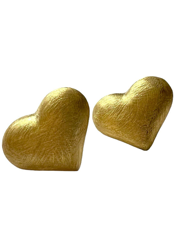 Brincos Corações em Prata Dourada