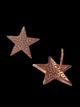 Brincos Estrelas em Prata Rosa