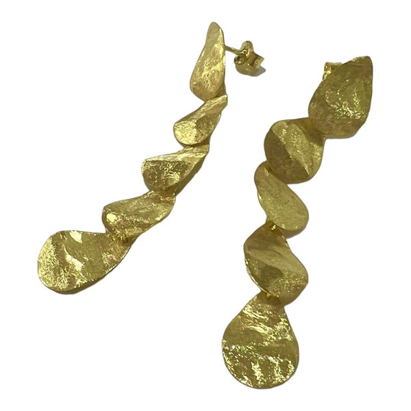 Brincos Irregulares em Prata Dourada