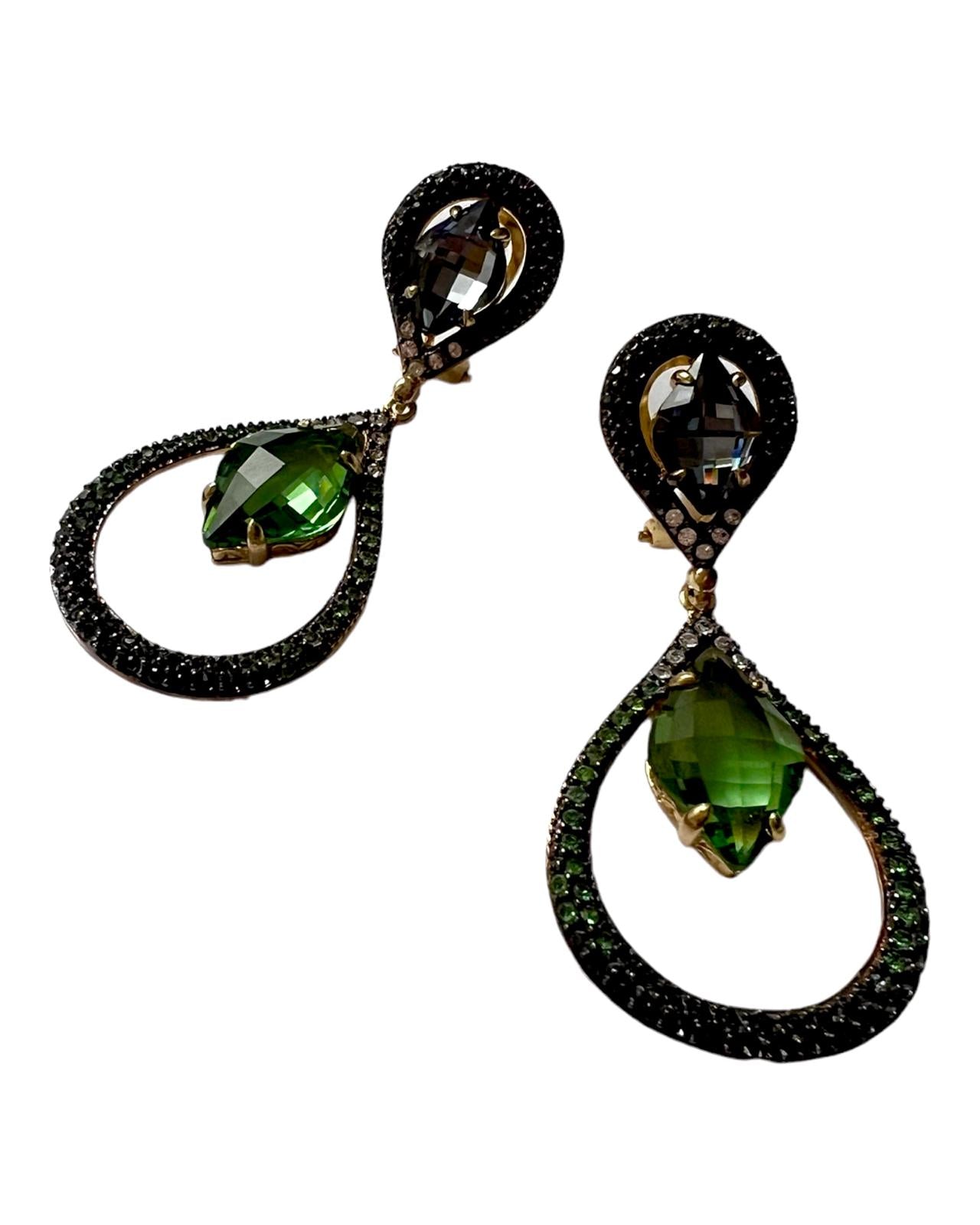 Green Drop Earrings