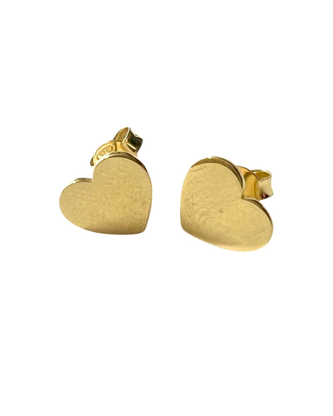 Gold Plated Silver Heart Earrings