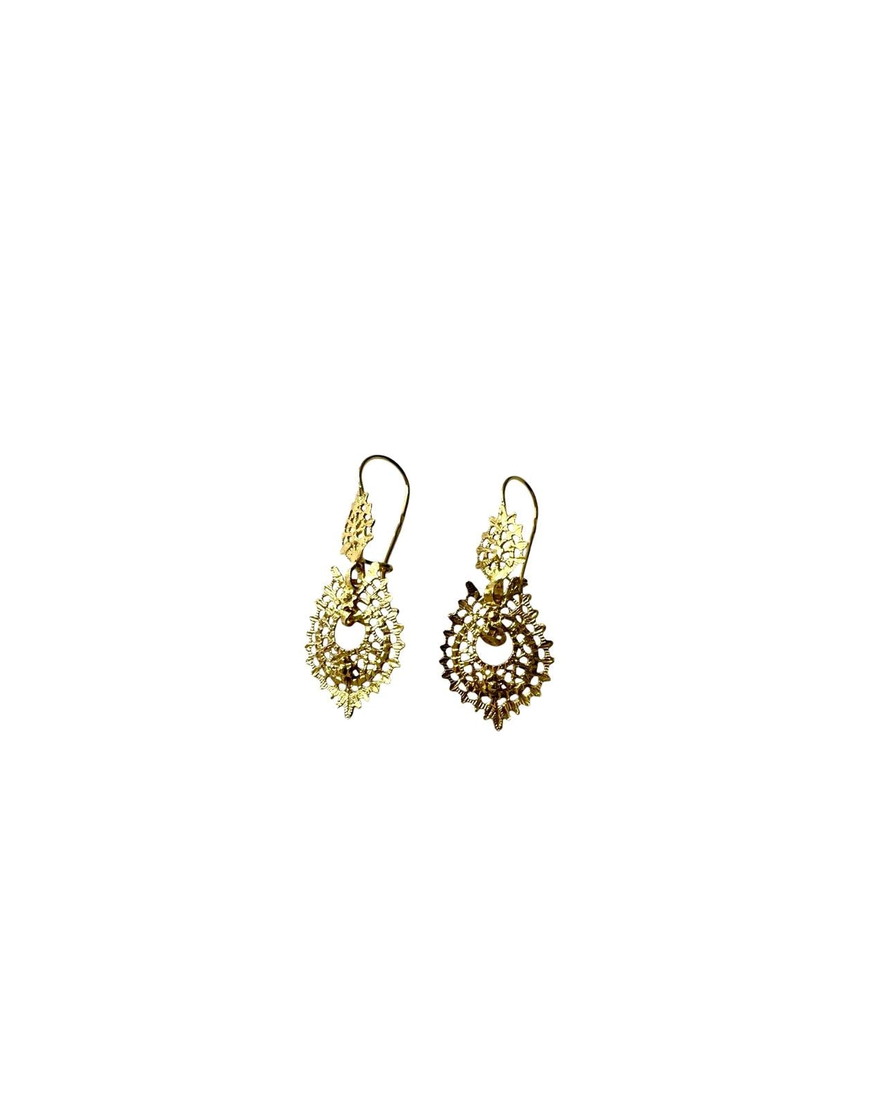 Queen Earrings in Gold Plated Silver