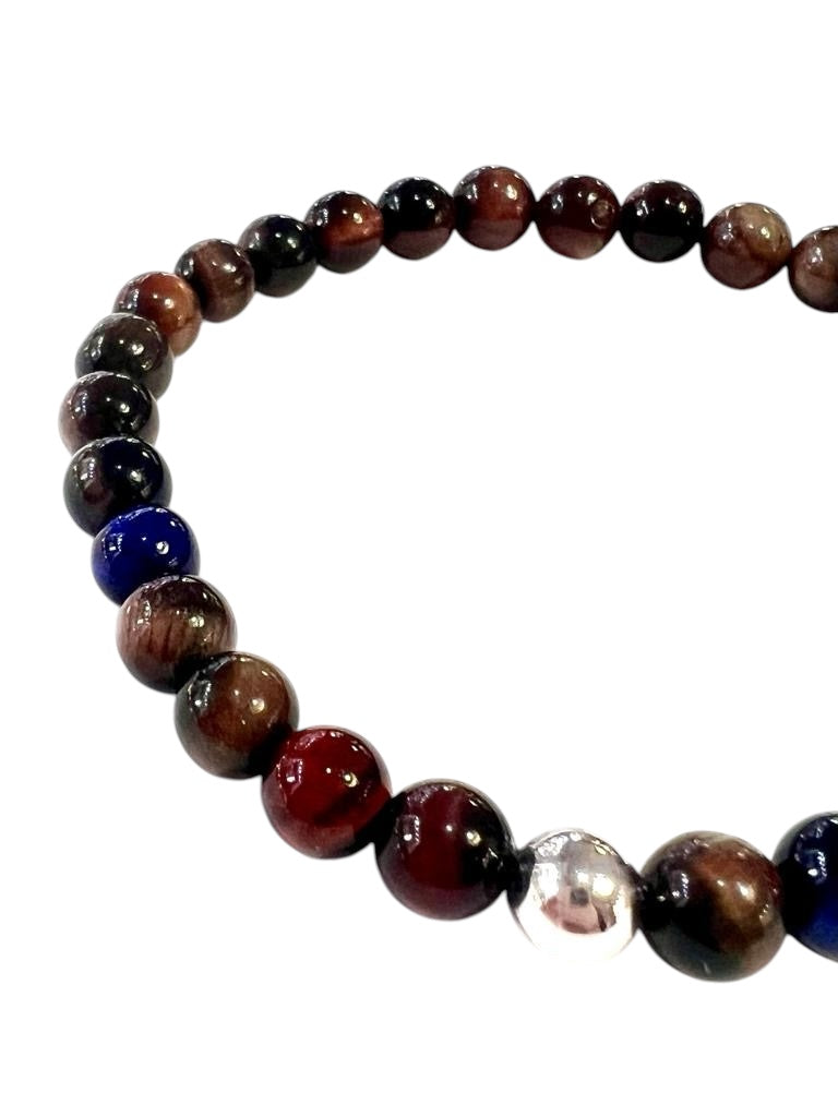 Men's Bracelet with Stones and Silver