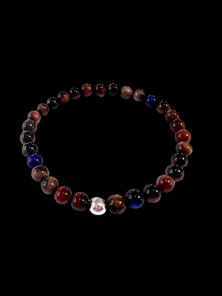 Men's Bracelet with Stones and Silver