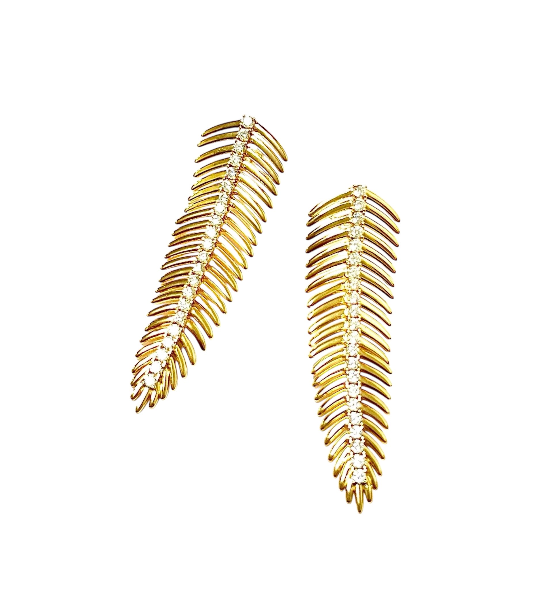 Gold Plated Silver Leaf Earrings