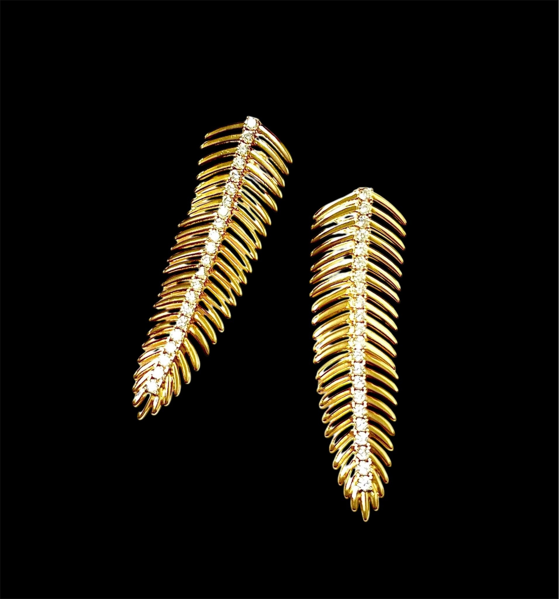 Gold Plated Silver Leaf Earrings