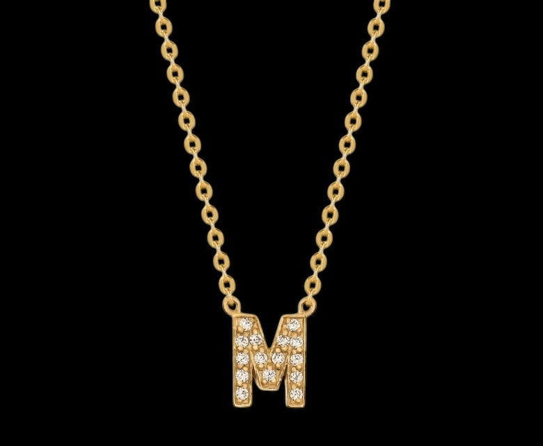 Gold Letter "M" Necklace