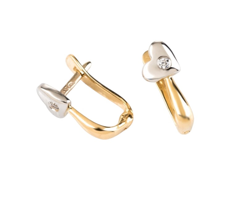 19k Gold Heart Earrings