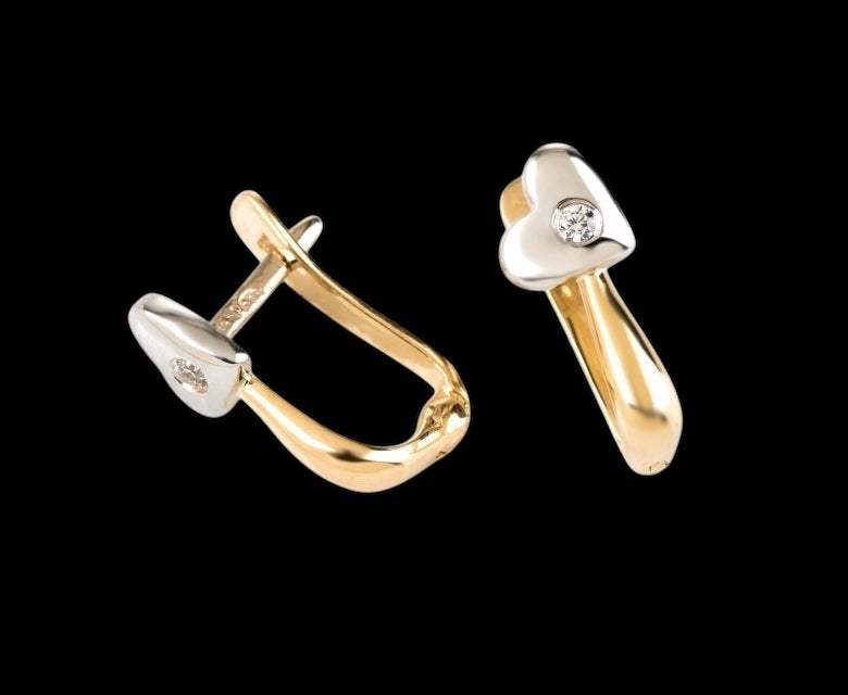 19k Gold Heart Earrings