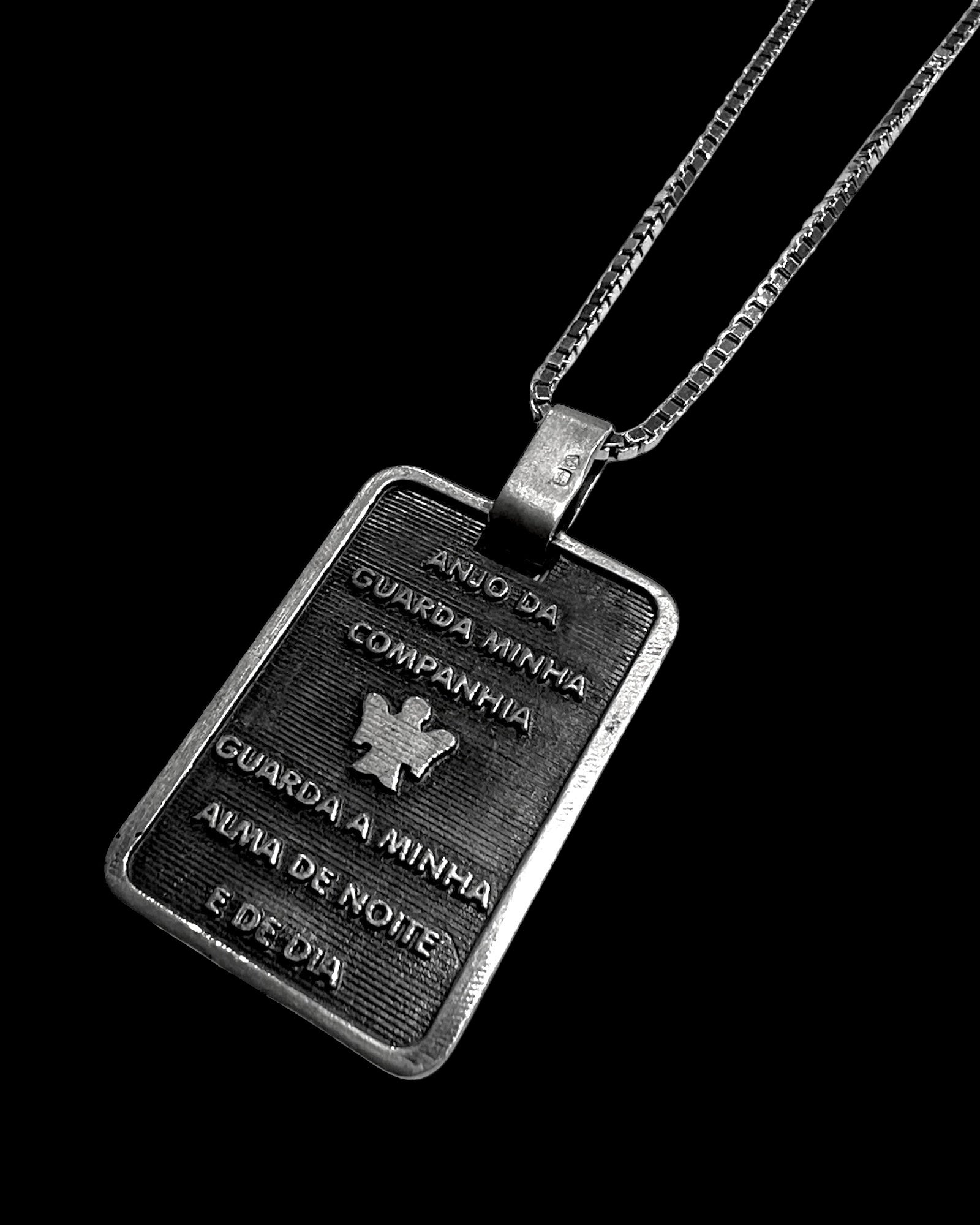 Guardian Angel Medal Necklace in Silver