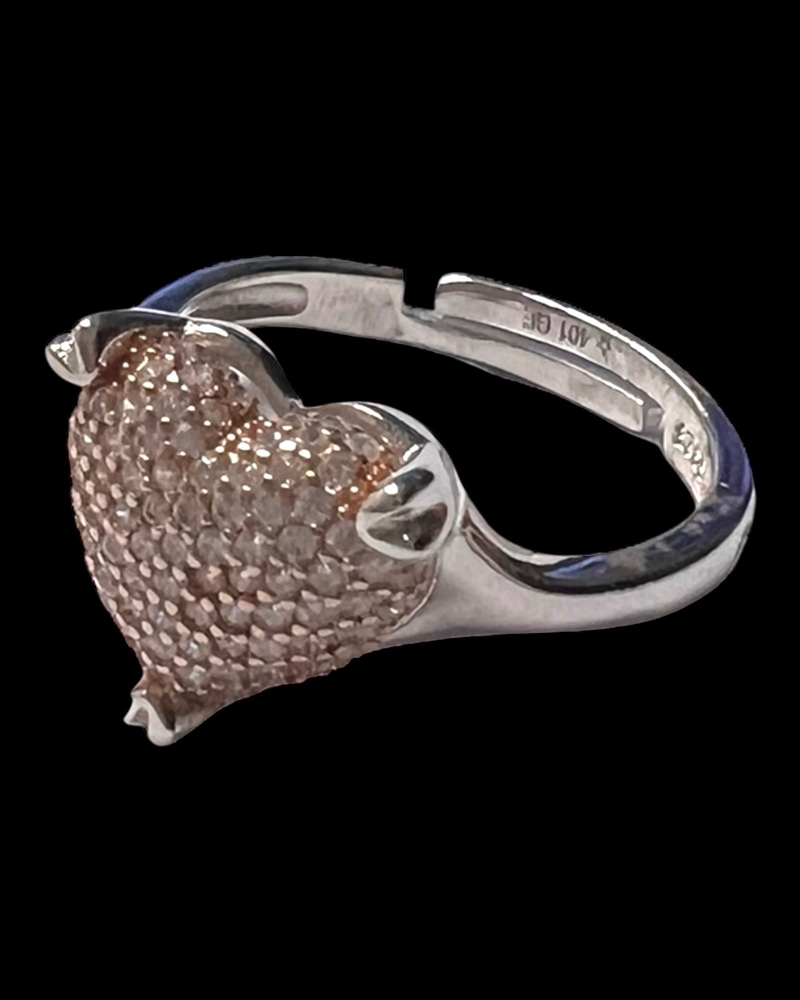 Heart Ring in Silver and Rose Silver