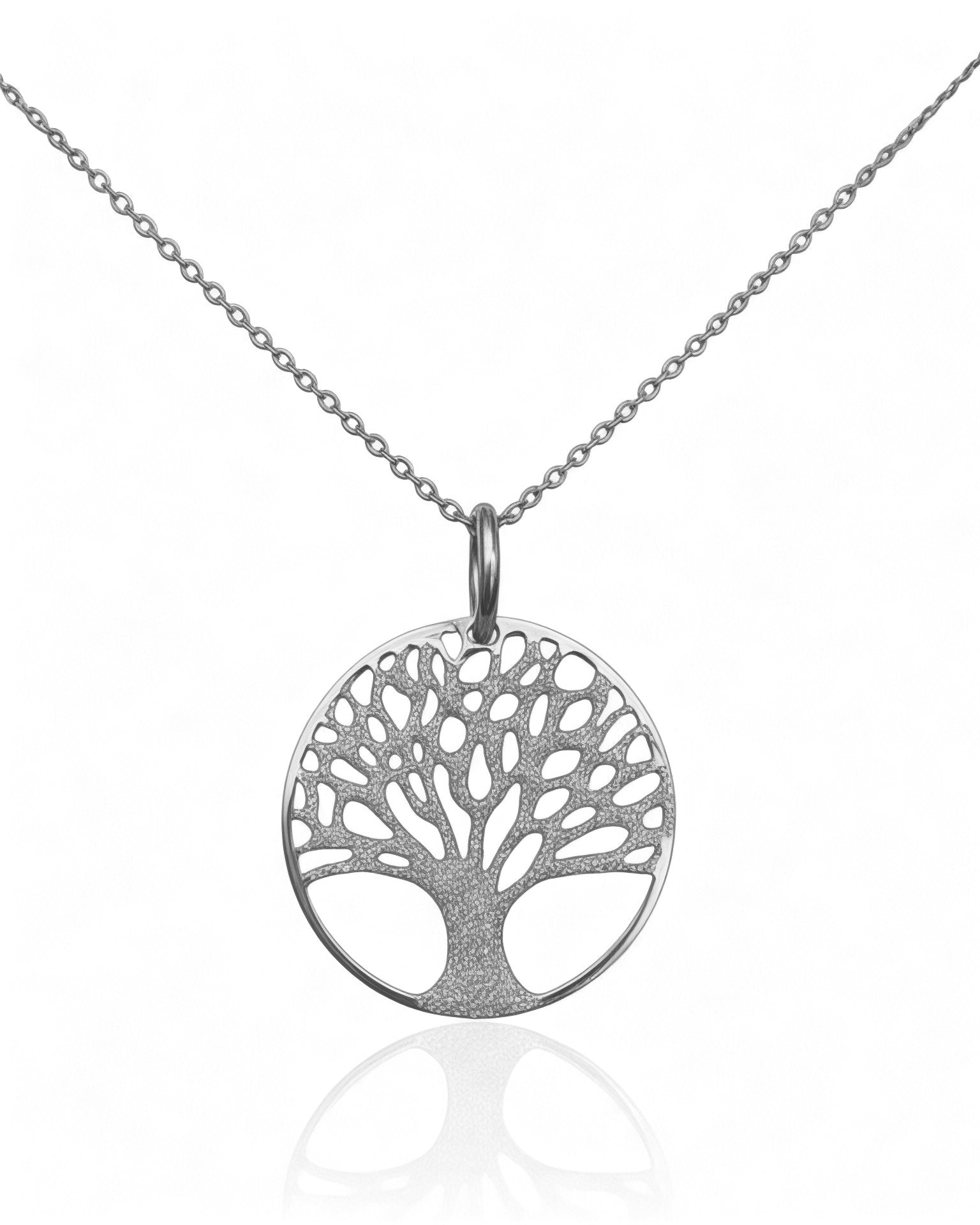 Tree of Life Necklace with Sparkle in Silver