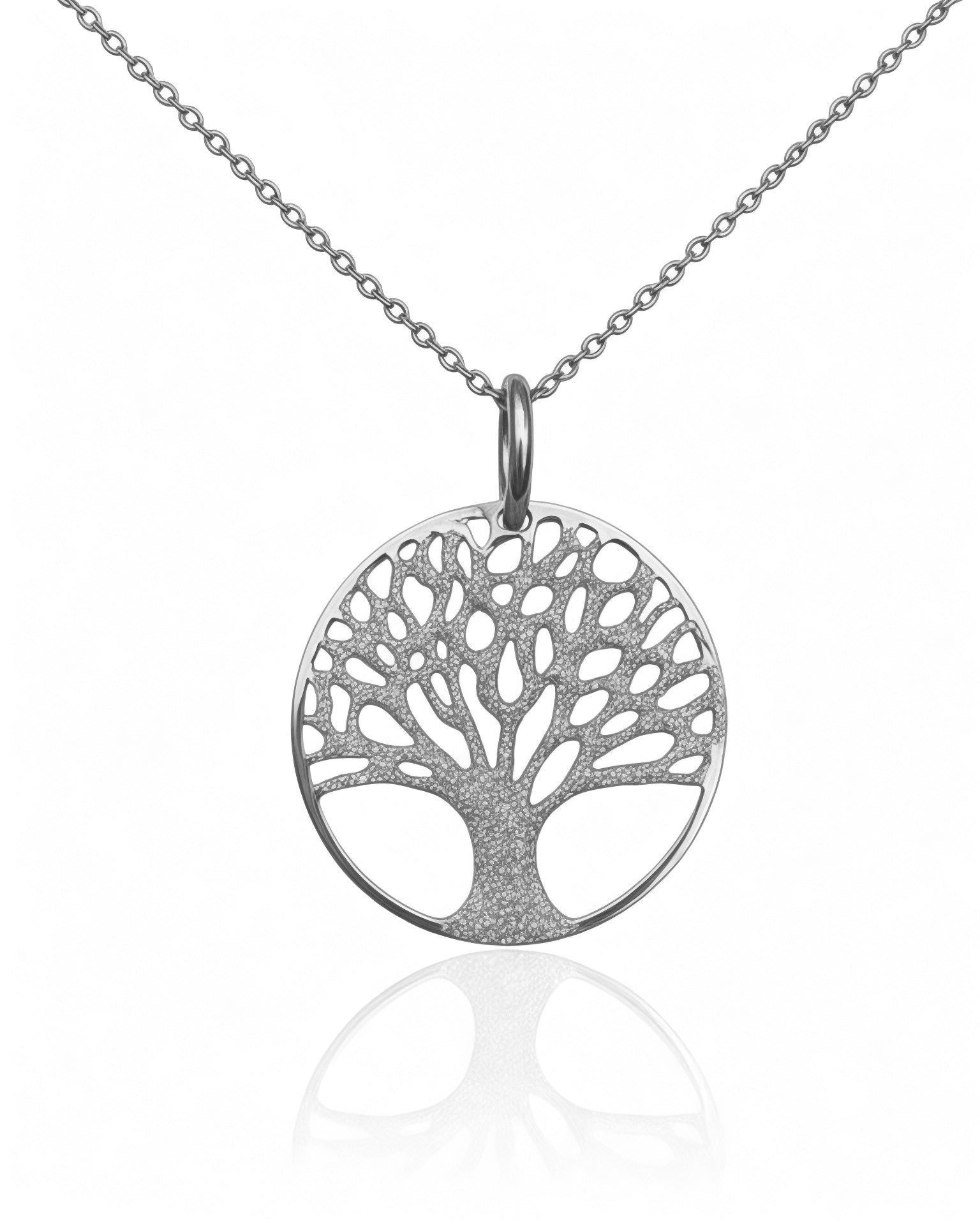 Tree of Life Necklace with Sparkle in Silver