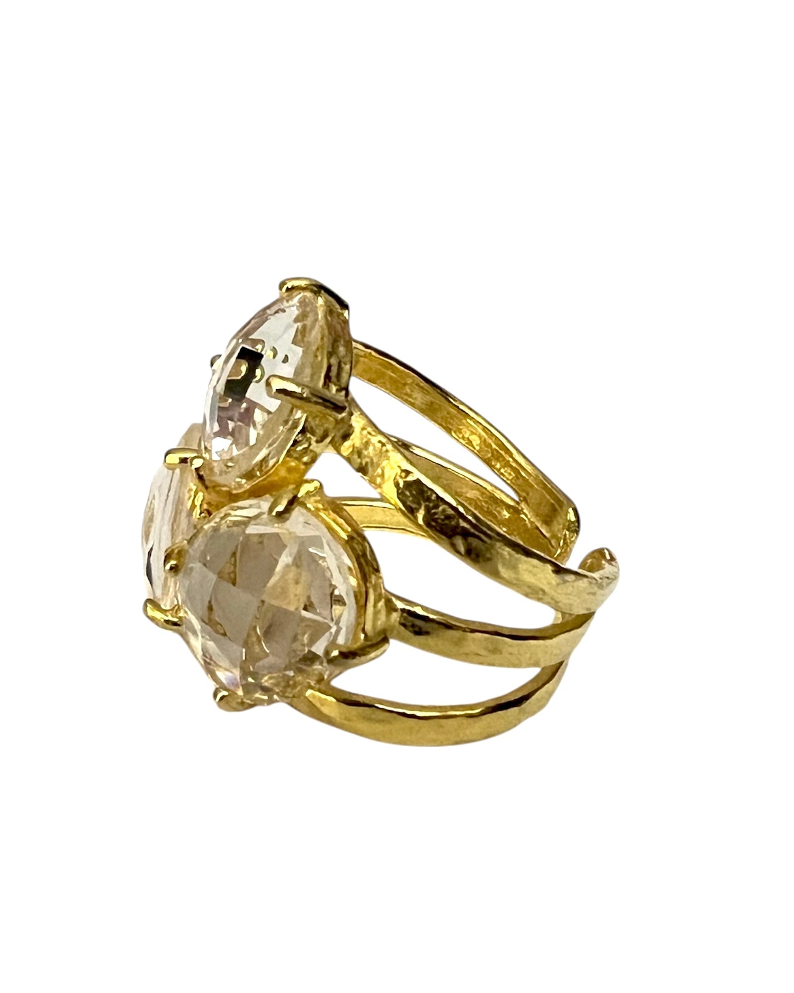 Gold Plated Silver Stone Ring
