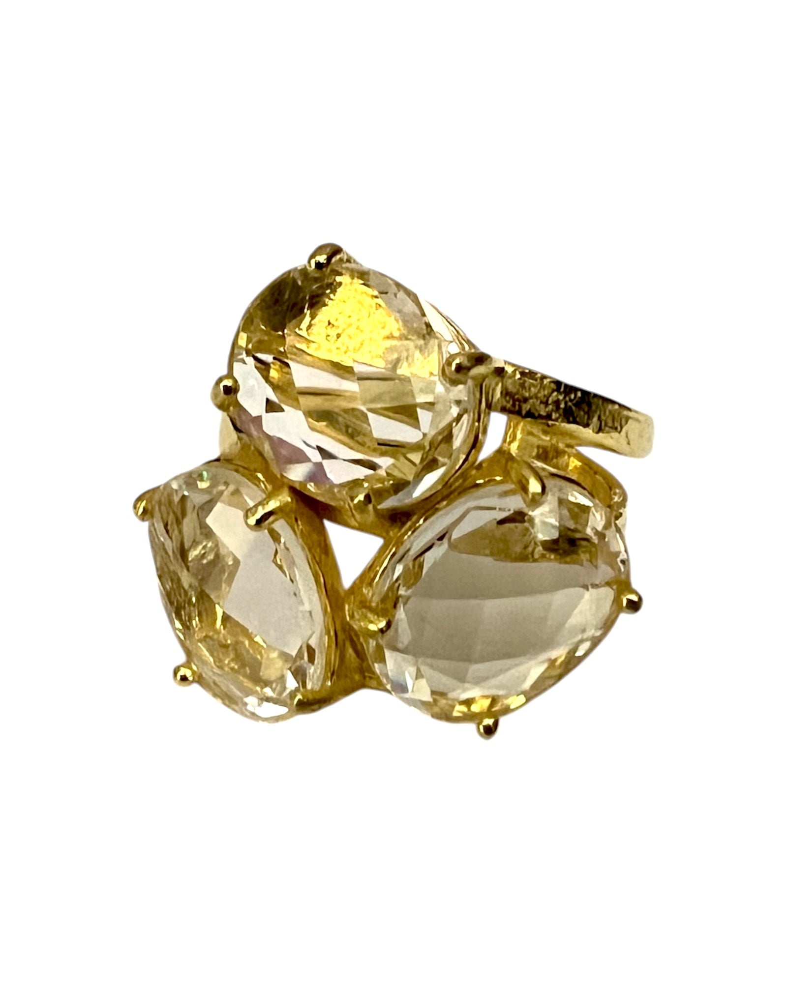 Gold Plated Silver Stone Ring